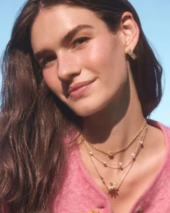 Anya Flower Gold Short Pendant Necklace