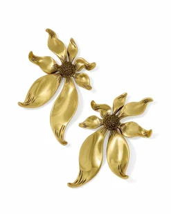 Anya Flower Vintage Gold Statement Earrings