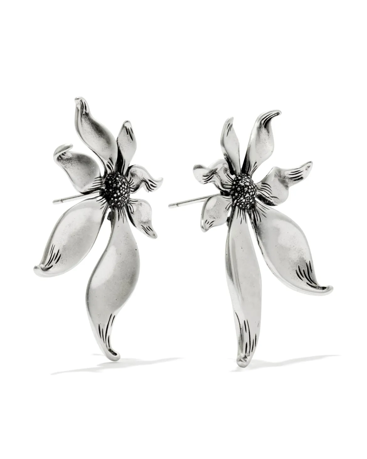 Anya Flower Vintage Silver Stud Earrings