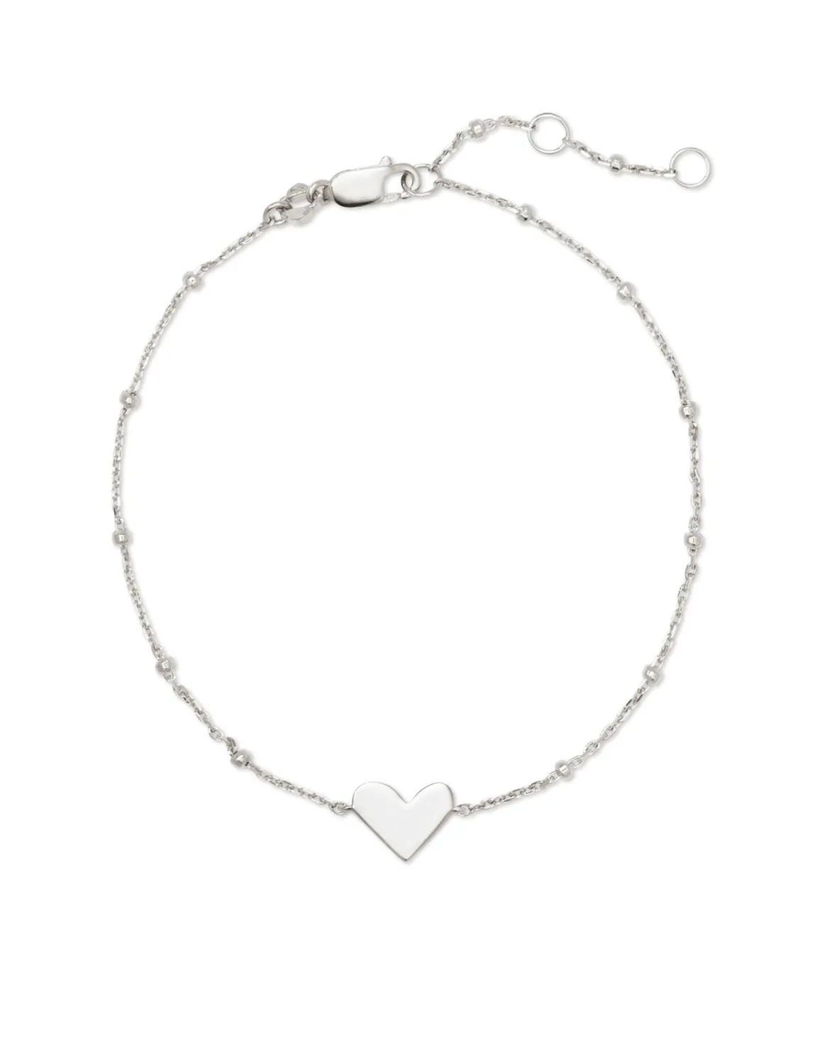 Ari Heart Delicate Chain Bracelet in Sterling Silver