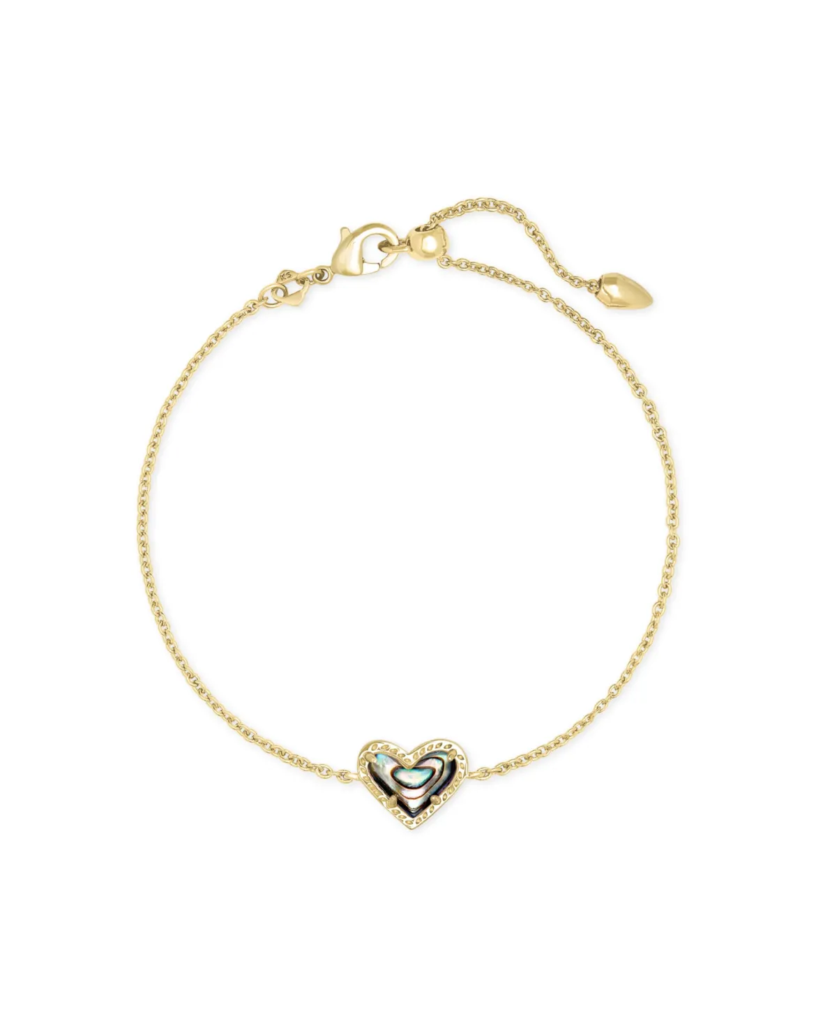 Ari Heart Gold Chain Bracelet in Abalone Shell