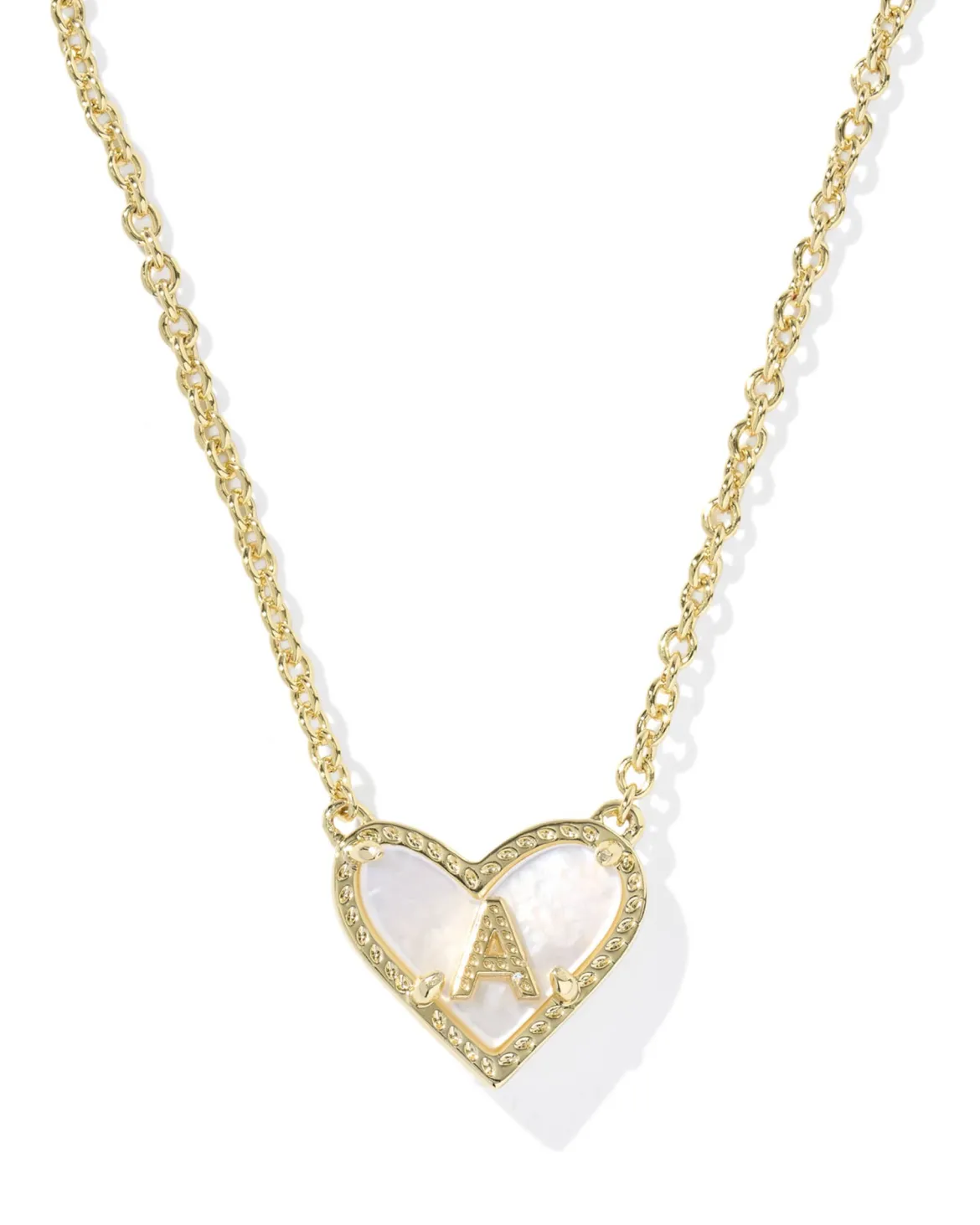 Ari Heart Letter A Gold Short Pendant Necklace