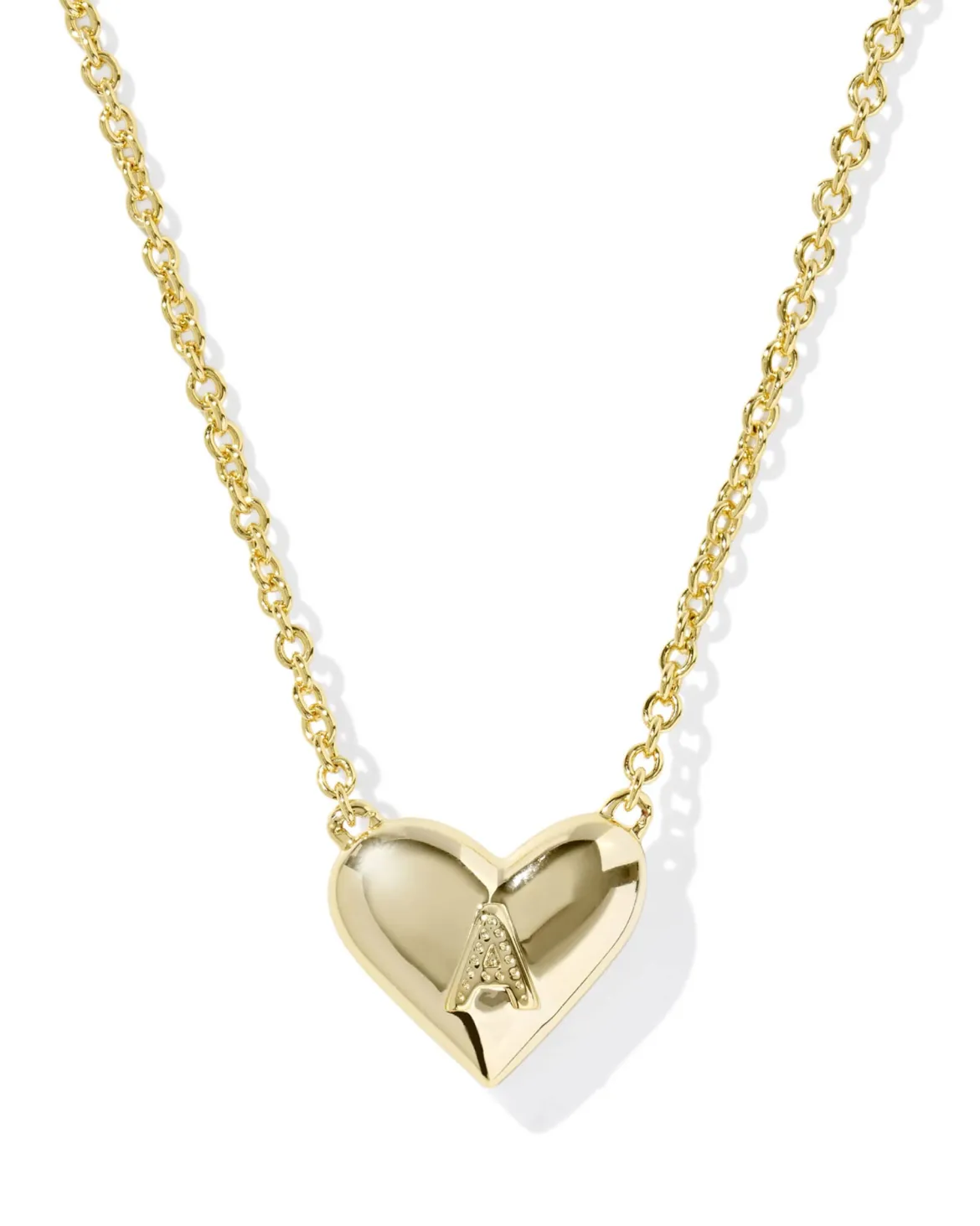 Ari Heart Letter A Gold Short Pendant Necklace