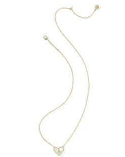 Ari Heart Letter A Gold Short Pendant Necklace