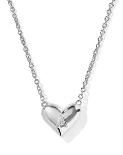 Ari Heart Letter A Silver Short Pendant Necklace