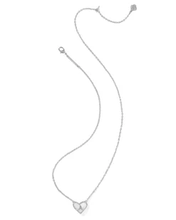 Ari Heart Letter A Silver Short Pendant Necklace