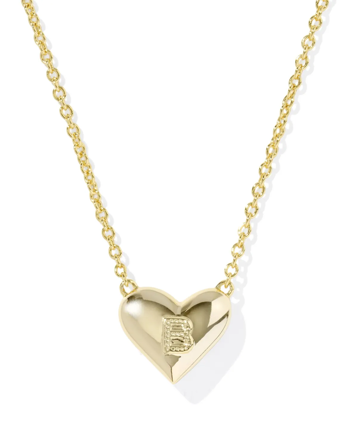 Ari Heart Letter B Gold Short Pendant Necklace