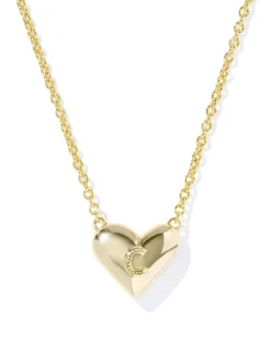Ari Heart Letter C Gold Short Pendant Necklace
