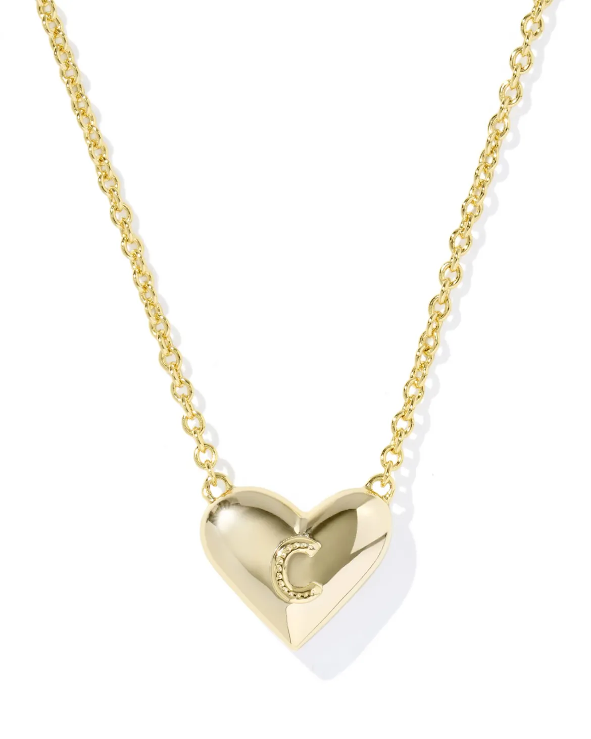 Ari Heart Letter C Gold Short Pendant Necklace
