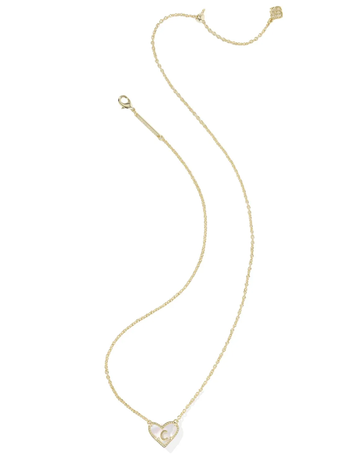 Ari Heart Letter C Gold Short Pendant Necklace