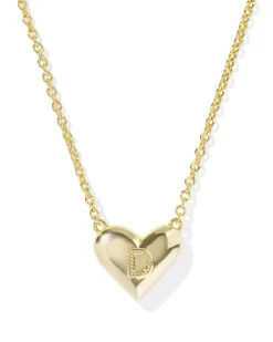 Ari Heart Letter D Gold Short Pendant Necklace