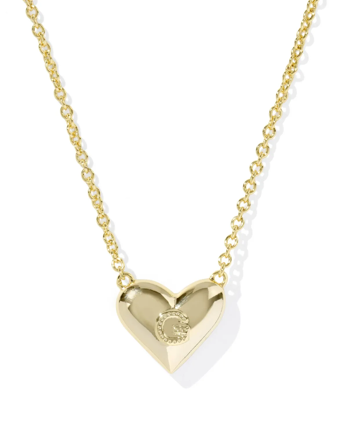 Ari Heart Letter G Gold Short Pendant Necklace