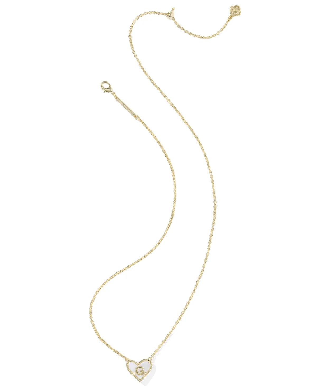 Ari Heart Letter G Gold Short Pendant Necklace