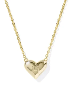 Ari Heart Letter H Gold Short Pendant Necklace