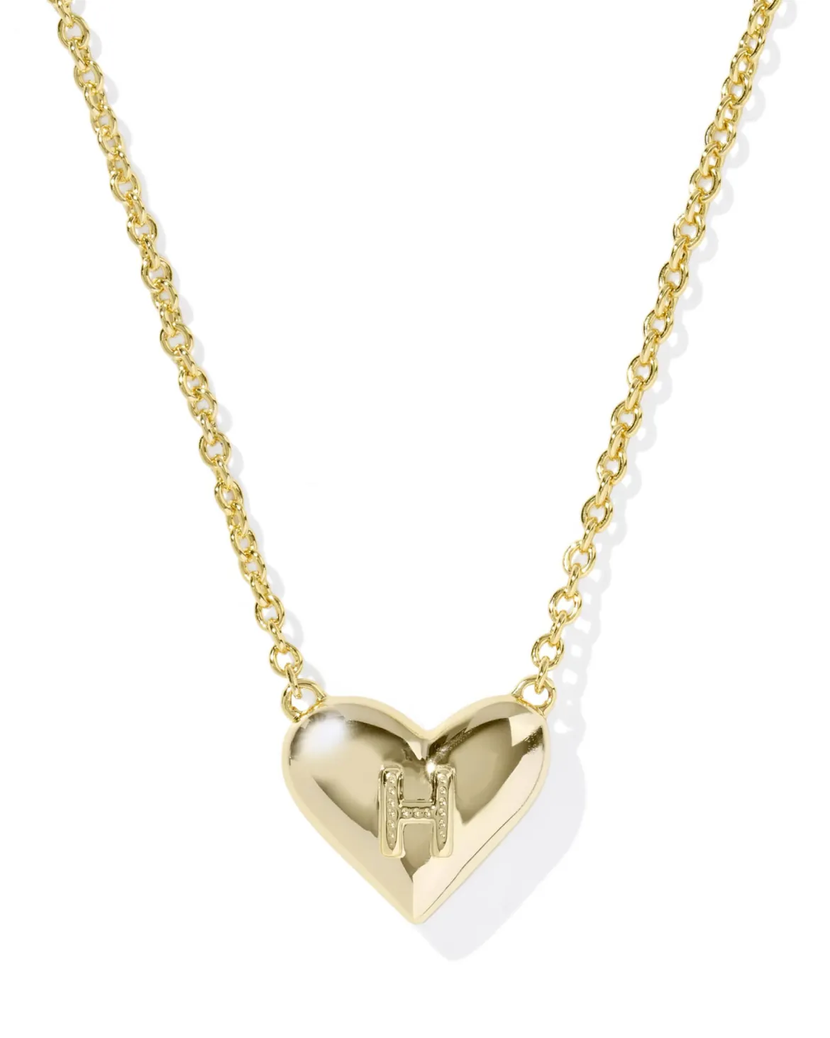 Ari Heart Letter H Gold Short Pendant Necklace