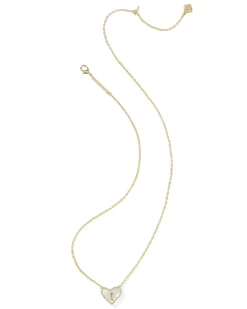 Ari Heart Letter I Gold Short Pendant Necklace