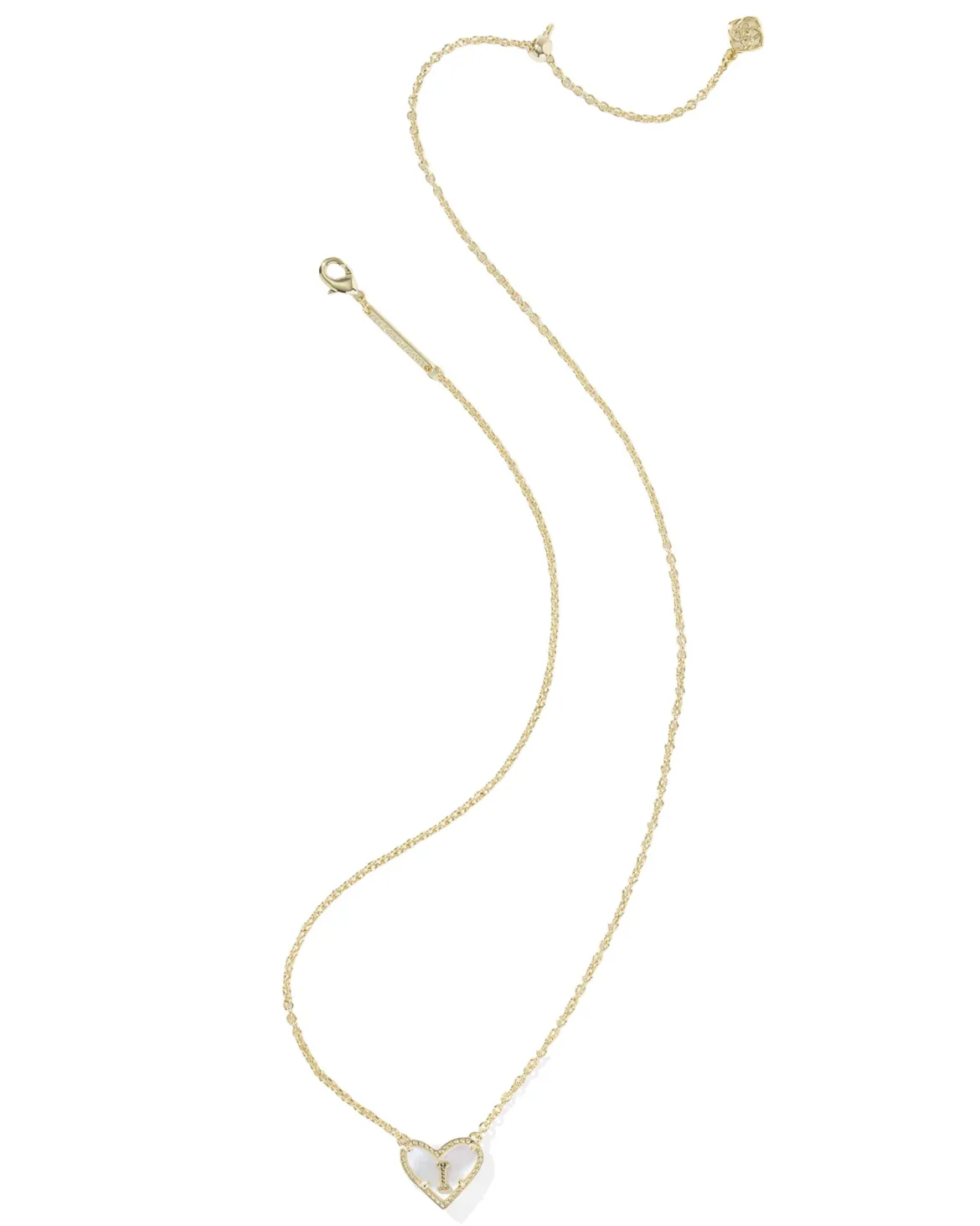 Ari Heart Letter I Gold Short Pendant Necklace