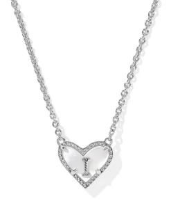 Ari Heart Letter I Silver Short Pendant Necklace