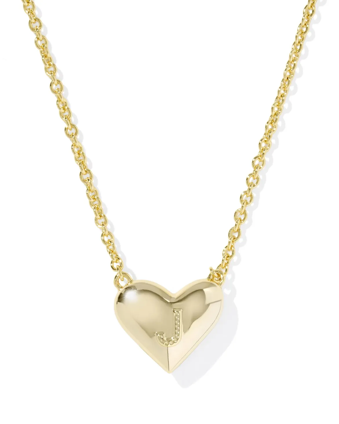 Ari Heart Letter J Gold Short Pendant Necklace