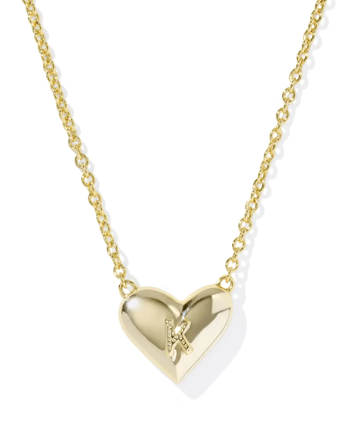 Ari Heart Letter K Gold Short Pendant Necklace