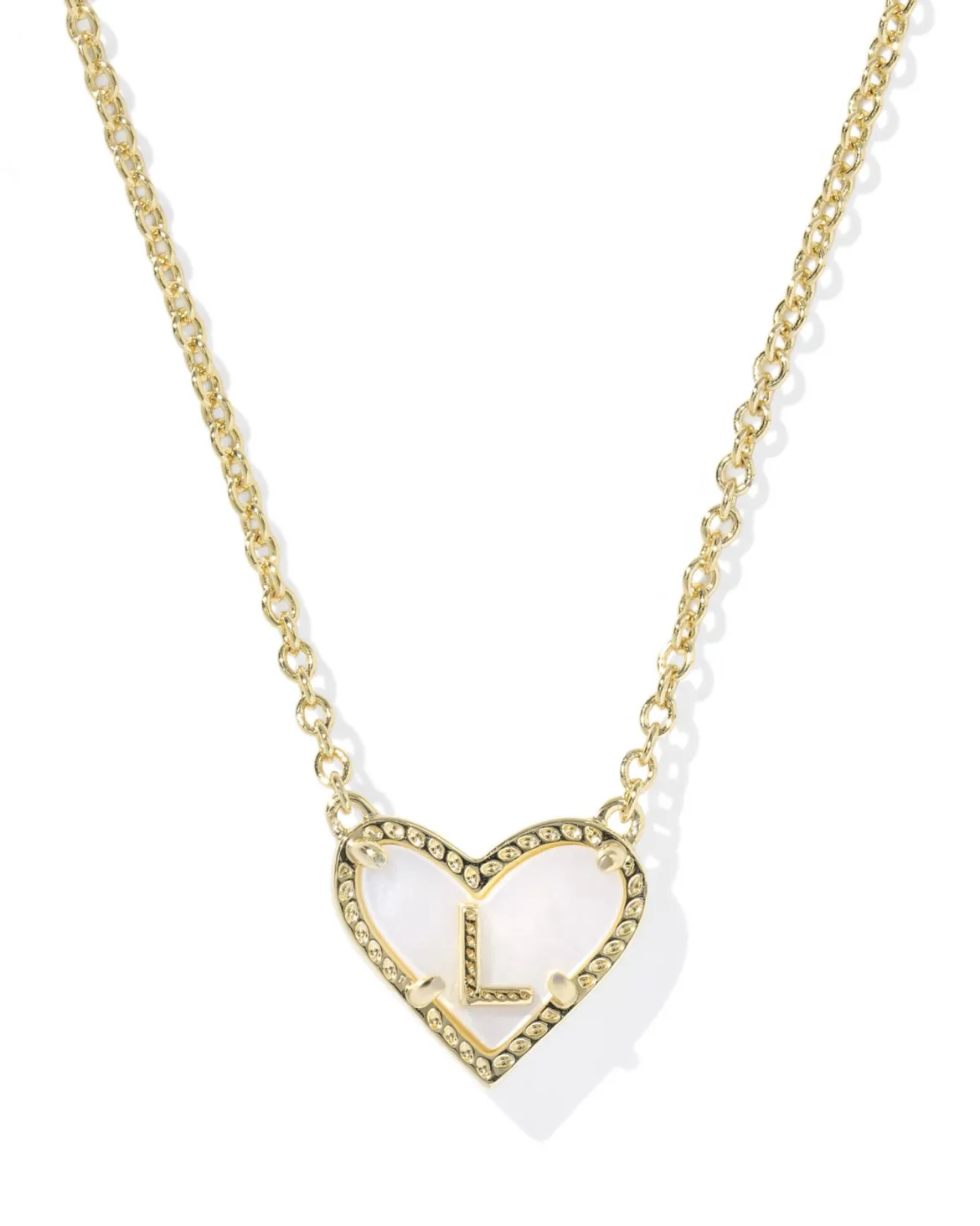 Ari Heart Letter L Gold Short Pendant Necklace