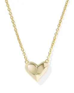 Ari Heart Letter L Gold Short Pendant Necklace