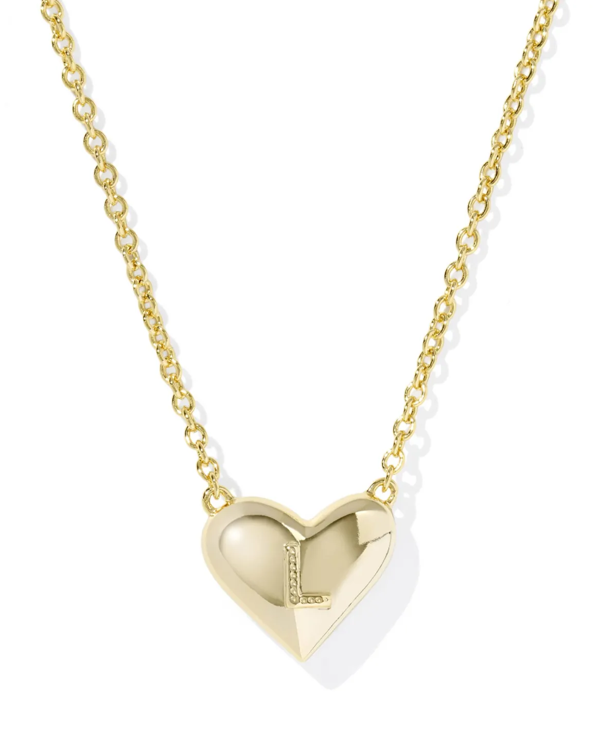 Ari Heart Letter L Gold Short Pendant Necklace