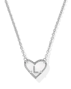 Ari Heart Letter L Silver Short Pendant Necklace