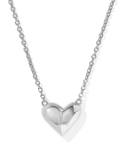 Ari Heart Letter L Silver Short Pendant Necklace