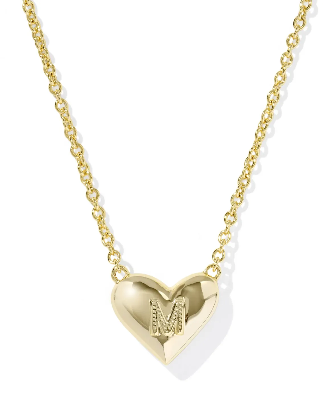 Ari Heart Letter M Gold Short Pendant Necklace