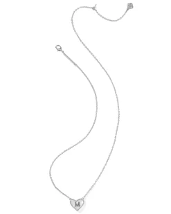 Ari Heart Letter M Silver Short Pendant Necklace