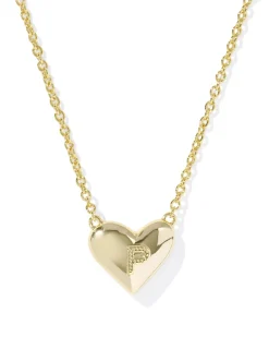 Ari Heart Letter P Gold Short Pendant Necklace