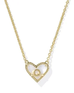 Ari Heart Letter Q Gold Short Pendant Necklace