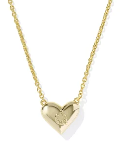 Ari Heart Letter Q Gold Short Pendant Necklace