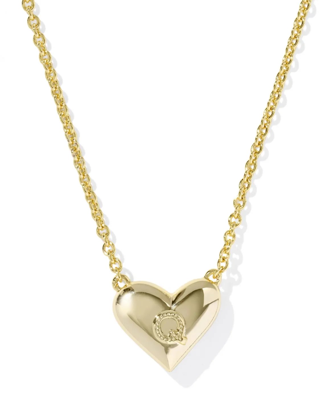 Ari Heart Letter Q Gold Short Pendant Necklace