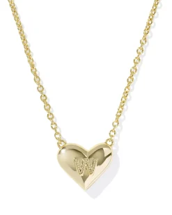 Ari Heart Letter W Gold Short Pendant Necklace