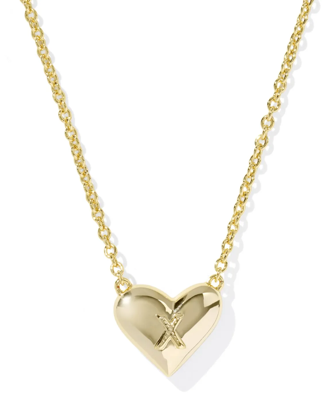 Ari Heart Letter X Gold Short Pendant Necklace