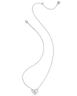 Ari Heart Letter X Silver Short Pendant Necklace