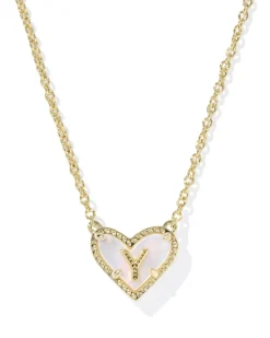 Ari Heart Letter Y Gold Short Pendant Necklace