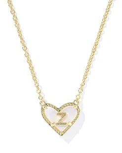 Ari Heart Letter Z Gold Short Pendant Necklace