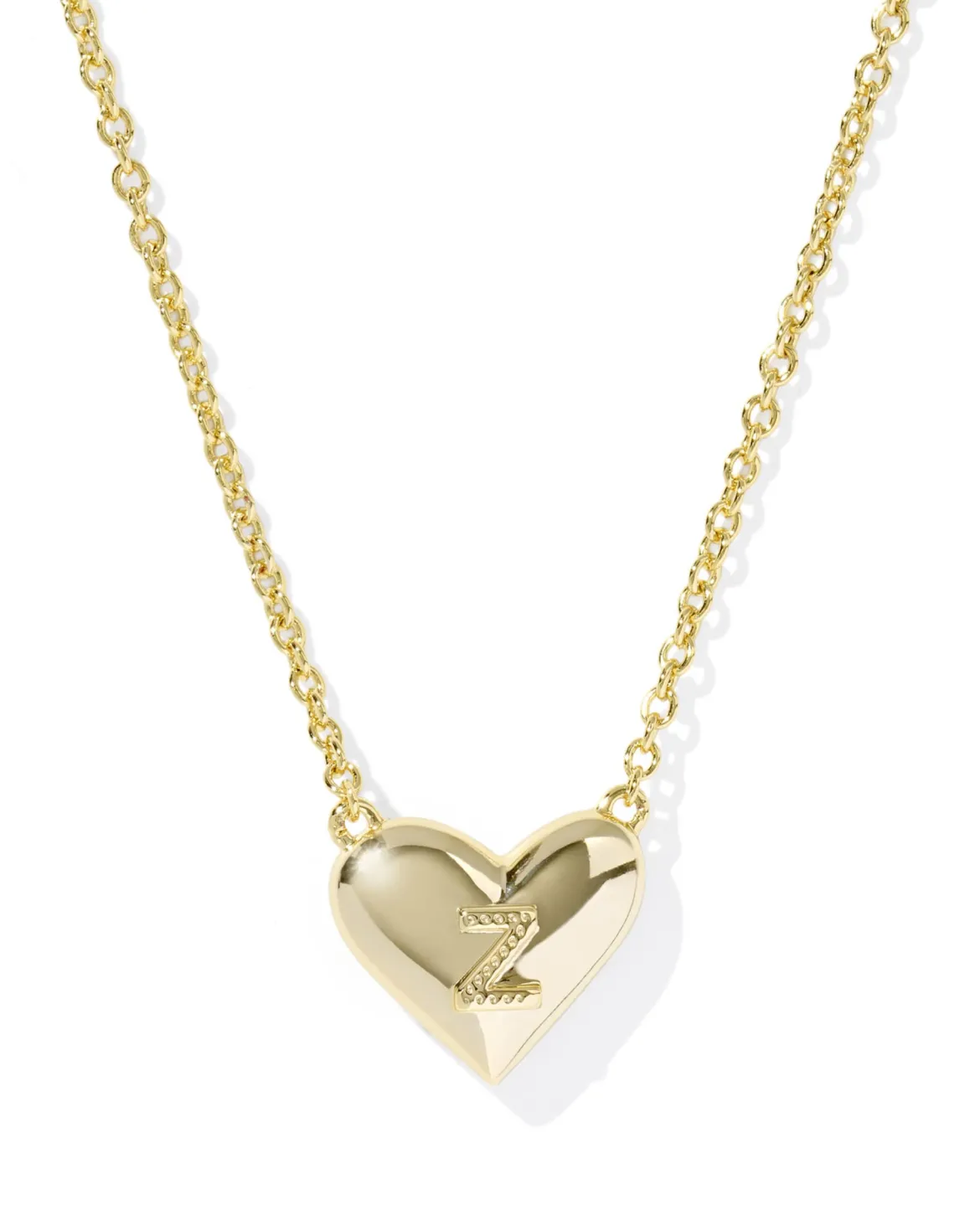 Ari Heart Letter Z Gold Short Pendant Necklace