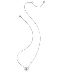 Ari Heart Letter Z Silver Short Pendant Necklace