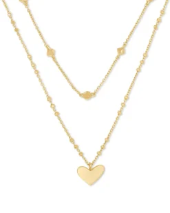 Ari Heart Multi Strand Necklace in Gold