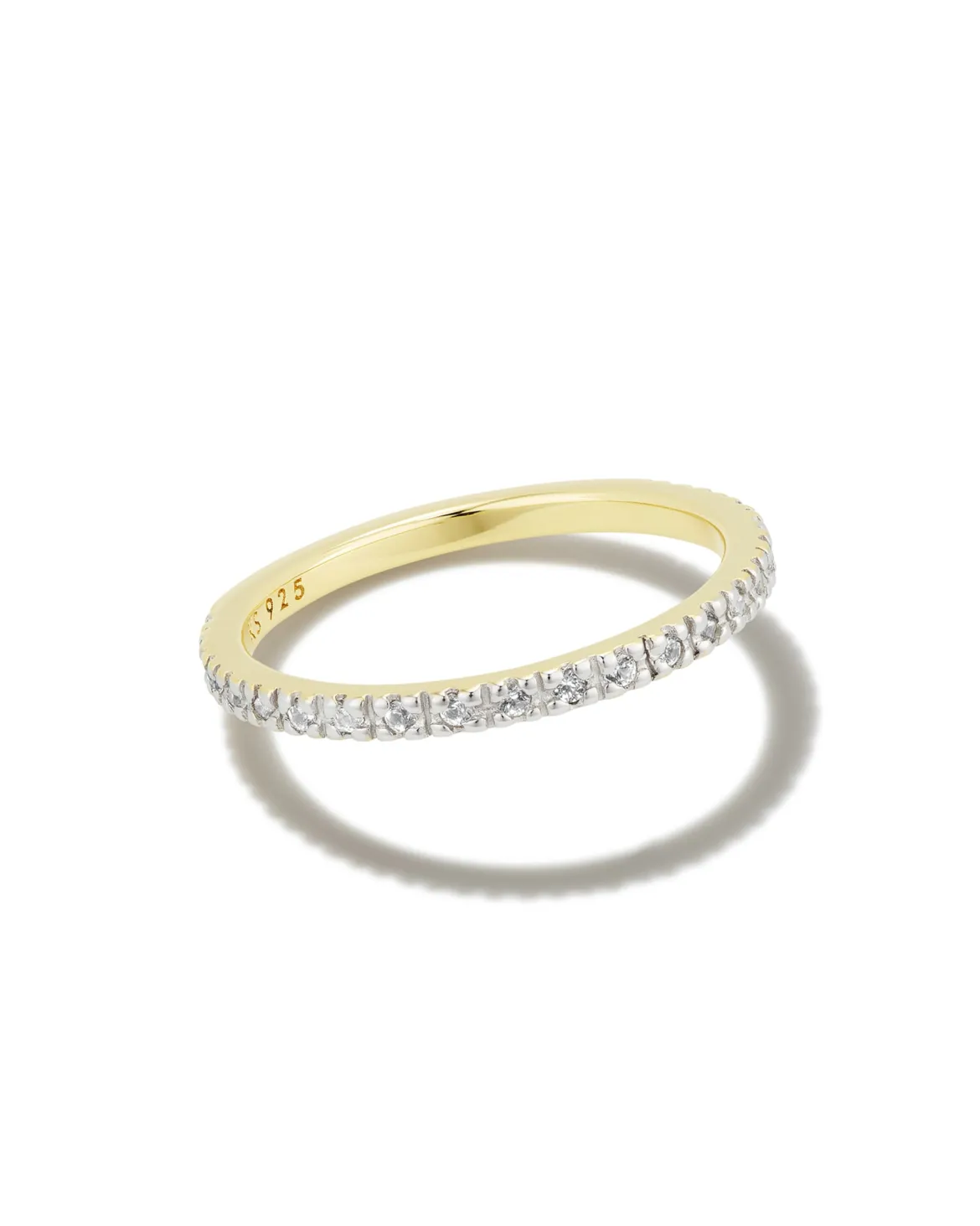 Arynn 18k Gold Vermeil Band Ring in White Sapphire