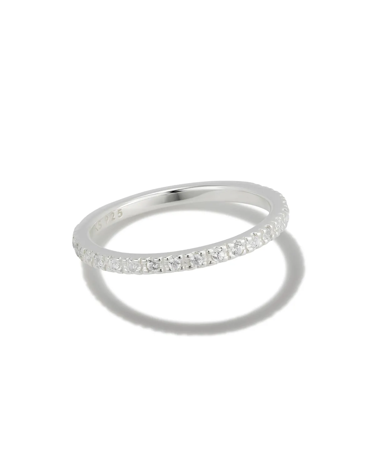Arynn Sterling Silver Band Ring in White Sapphire