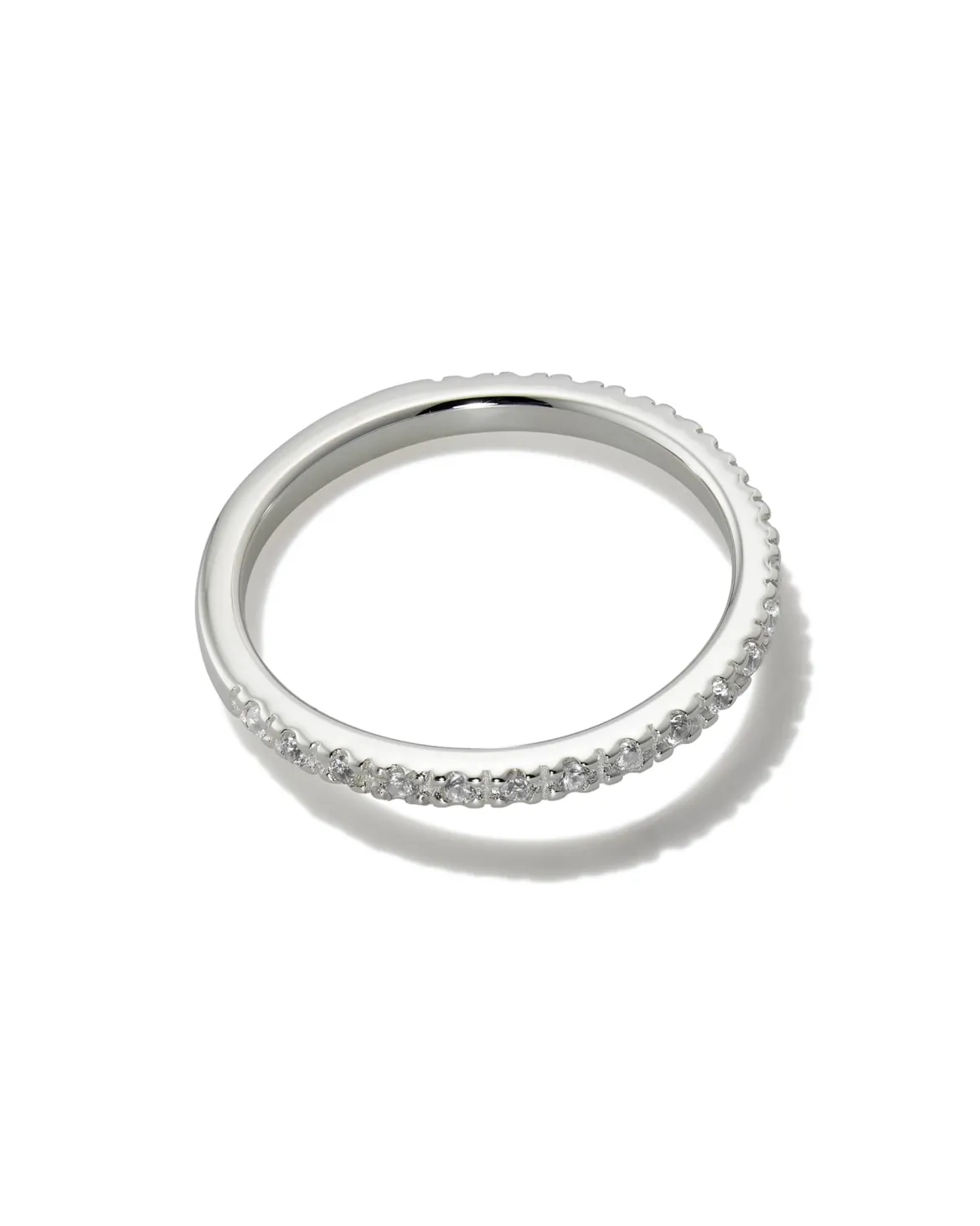 Arynn Sterling Silver Band Ring in White Sapphire