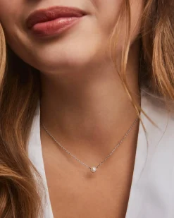 Ashton Silver Pendant Necklace in Freshwater Cultured Pearl