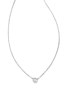 Audrey 14k White Gold Pendant Necklace in White Diamond, 0.07ct