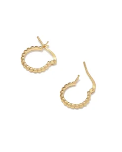 Beaded 13mm Huggie Earrings in 18k Gold Vermeil