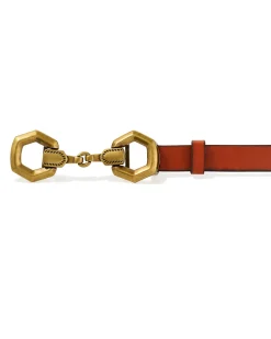 Beau Horse Bit Vintage Gold Belt in Tan